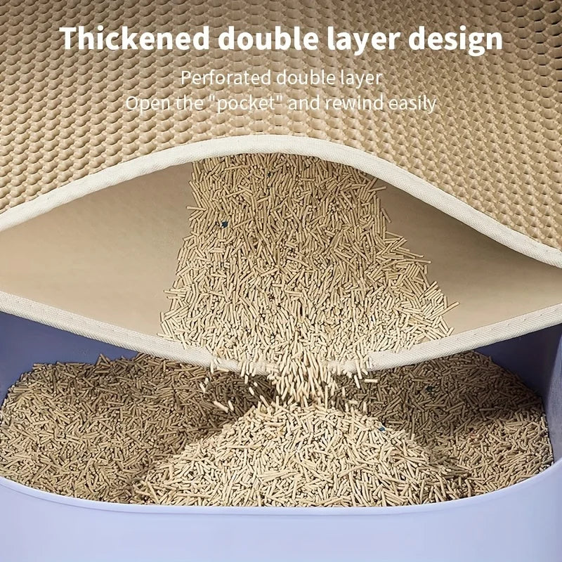 Double-Layer Waterproof Cat Litter Mat – Anti-Scatter, Easy to Clean, Stay Clean Design