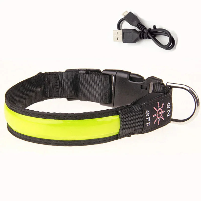 GlowPup™ LED Safety Collar – USB Rechargeable Night Light for Dogs