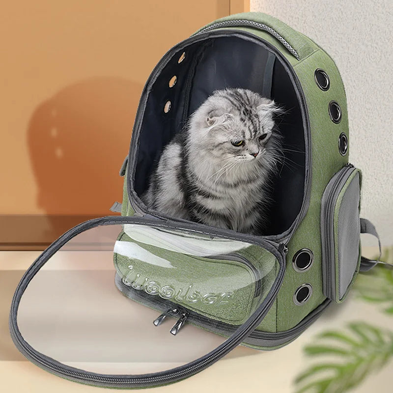PawVentura™ Transparent Pet Travel Backpack – Breathable Cat & Small Dog Carrier