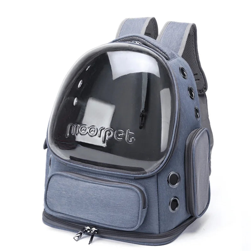 PawVentura™ Transparent Pet Travel Backpack – Breathable Cat & Small Dog Carrier