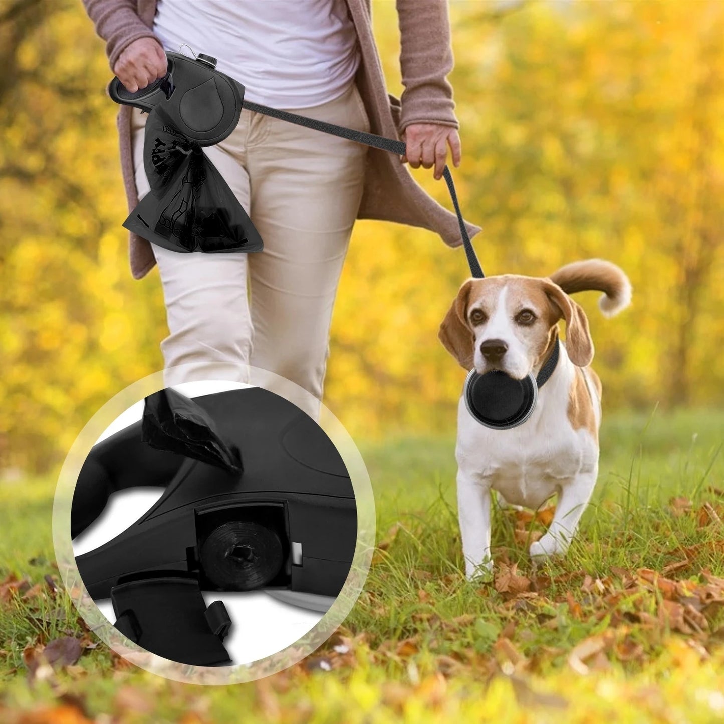 PawMate™ – 4-in-1 Multifunctional Dog Leash with Water Bottle & Bowl