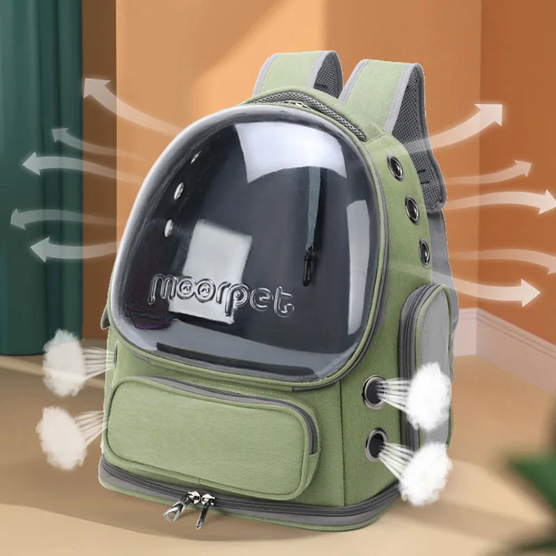 PawVentura™ Transparent Pet Travel Backpack – Breathable Cat & Small Dog Carrier