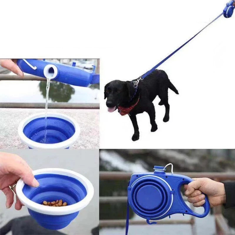 PawMate™ – 4-in-1 Multifunctional Dog Leash with Water Bottle & Bowl