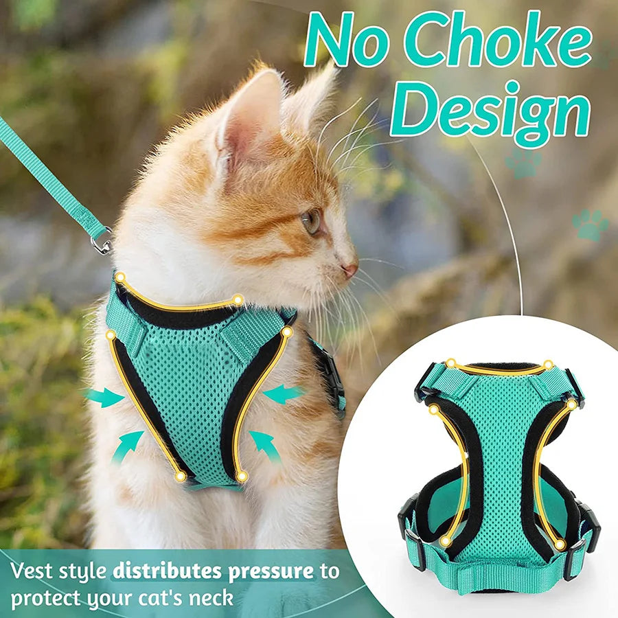 PurrStrap™ – Escape-Proof Adjustable Cat Harness & Leash Set