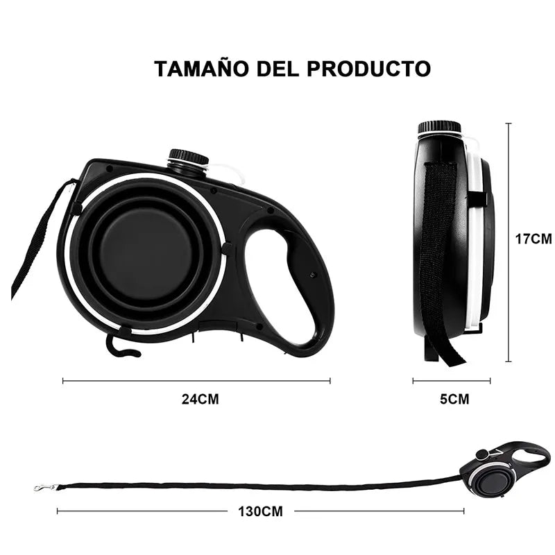 PawMate™ – 4-in-1 Multifunctional Dog Leash with Water Bottle & Bowl