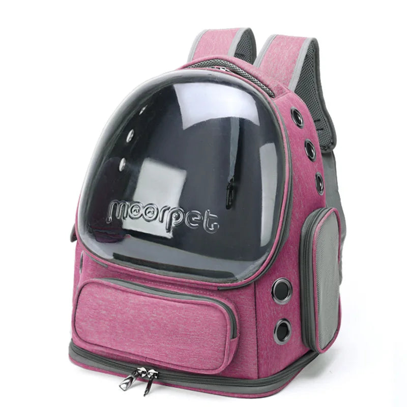 PawVentura™ Transparent Pet Travel Backpack – Breathable Cat & Small Dog Carrier