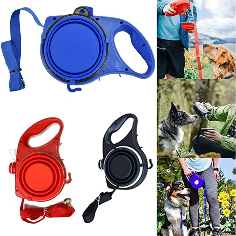 PawMate™ – 4-in-1 Multifunctional Dog Leash with Water Bottle & Bowl