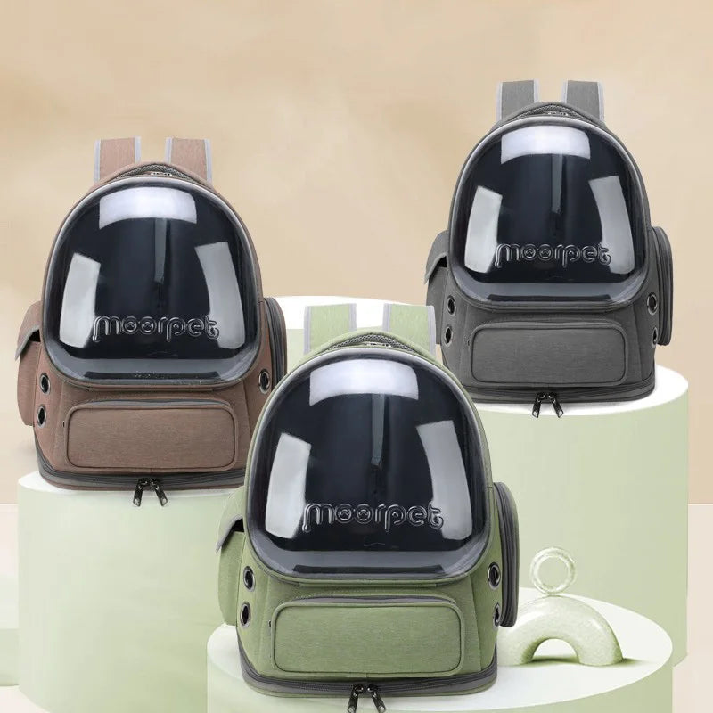 PawVentura™ Transparent Pet Travel Backpack – Breathable Cat & Small Dog Carrier