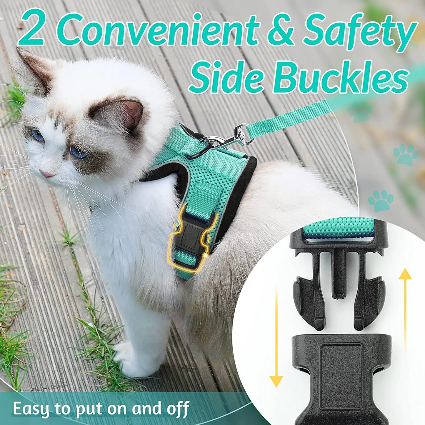 PurrStrap™ – Escape-Proof Adjustable Cat Harness & Leash Set