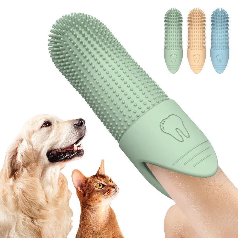 PawDent™ – 360° Silicone Finger Toothbrush for Pets