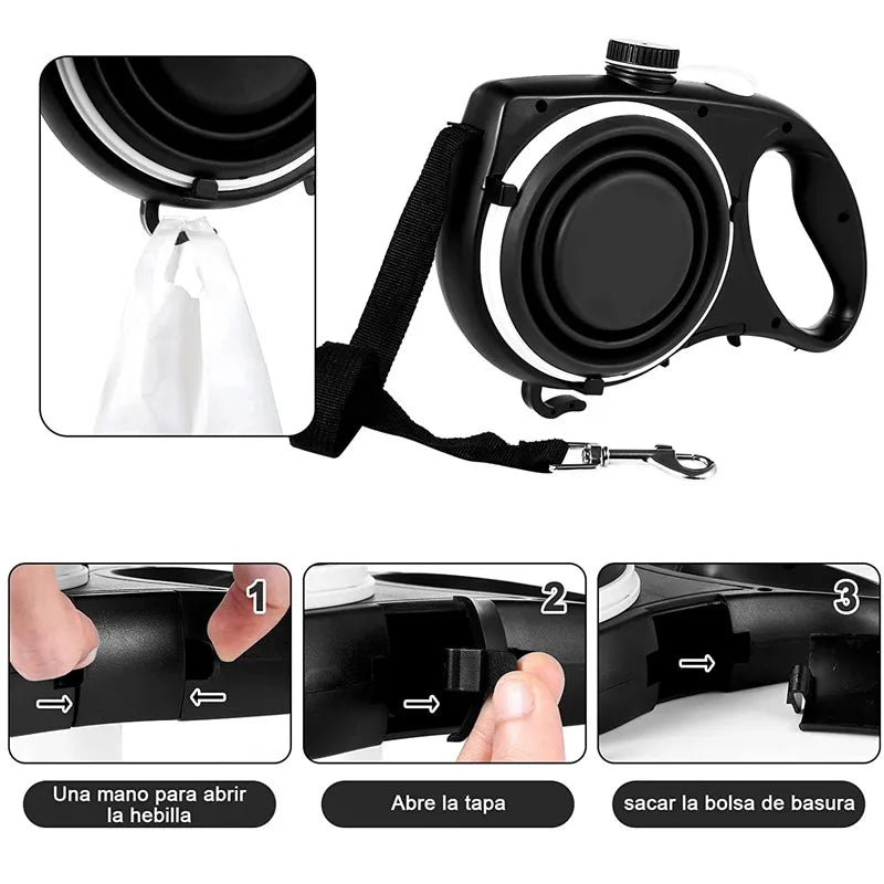 PawMate™ – 4-in-1 Multifunctional Dog Leash with Water Bottle & Bowl