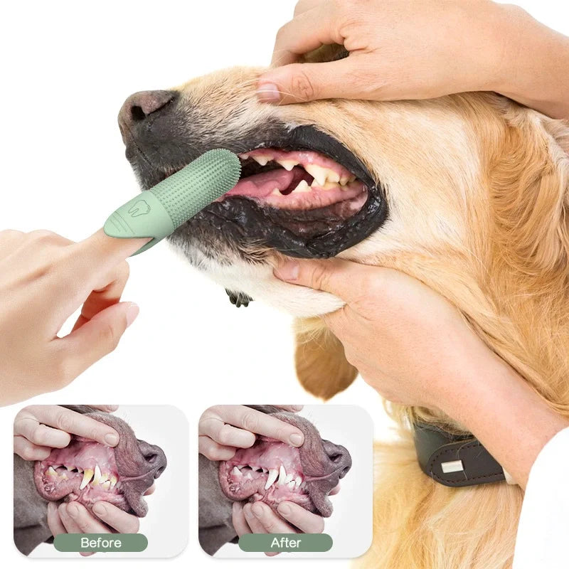 PawDent™ – 360° Silicone Finger Toothbrush for Pets